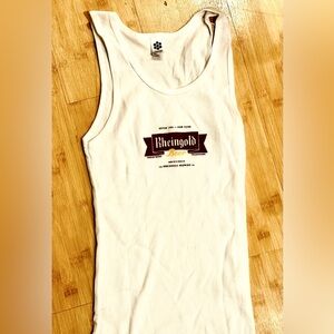 NOS Rheingold‎ Beer NYC vintage women’s American Apparel white tank top RARE!